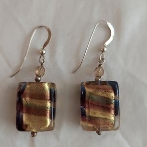 Murano Glass Earrings, rectangle
